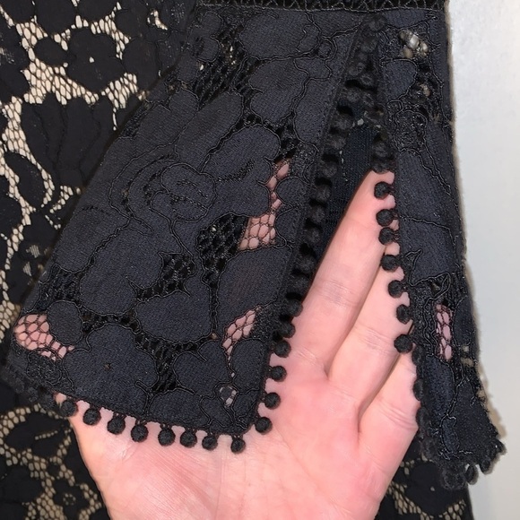 NWT Vince Camuto Black Lace Dress with Nude Underlay. 3/4 sleeve. Fully lined. - Picture 5 of 13